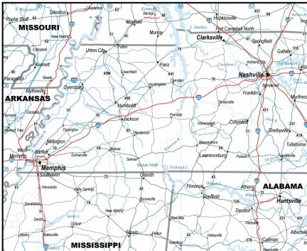 TENNESSEE MAP HIGHWAYS download to your computer